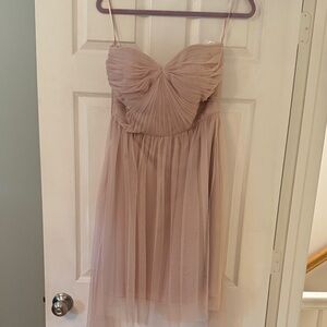 MARINA Blush Pink Pleated Dress